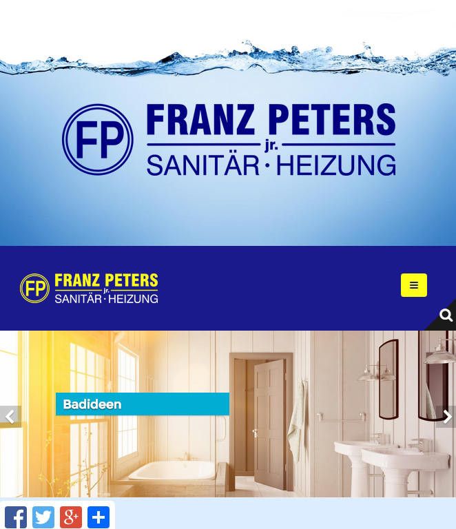 screenshot franz peters sanitär und heizung mobile