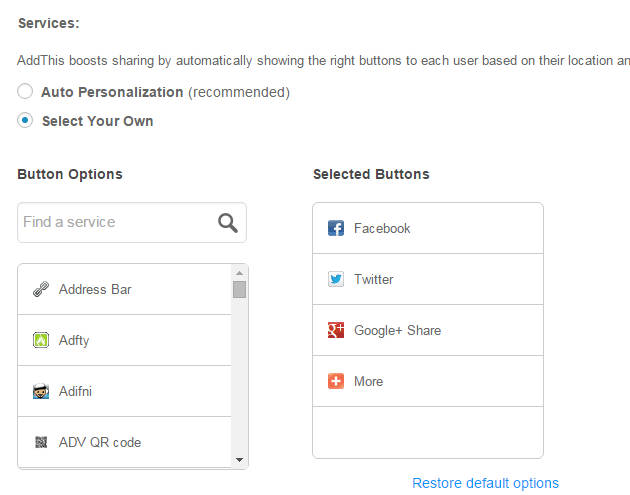 AddThis WordPress Plugin share buttons fixed layout