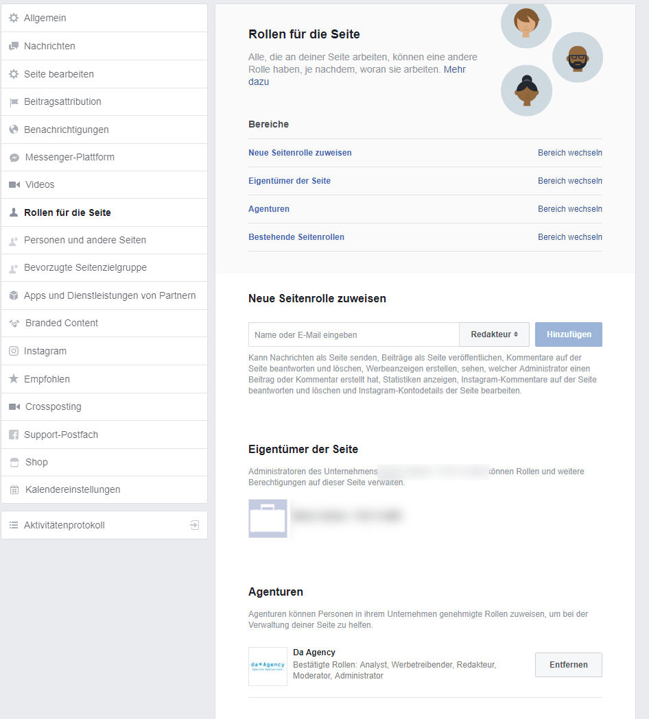 Facebook Zugriff durch Business Manager: Anschließend sollte Eure Agentur sichtbar sein unter Agenturen