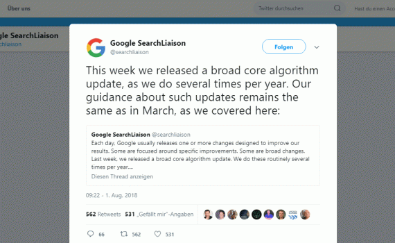 Medic Update - Globales Core Algorithm Update von Google bestätigt