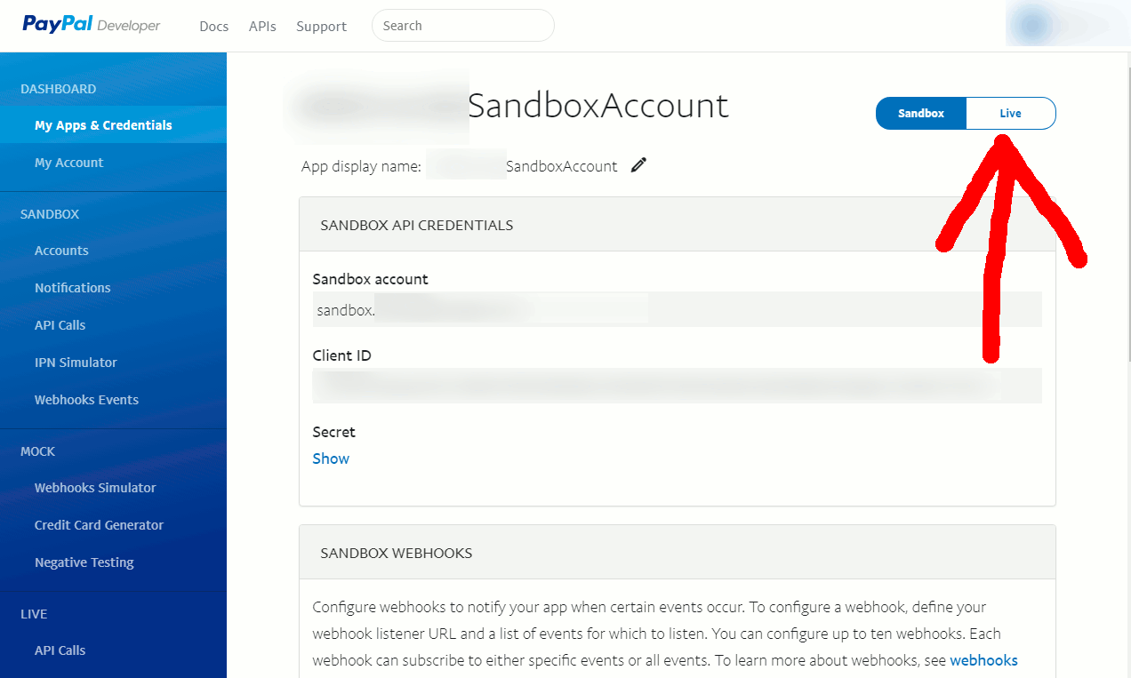 paypal-developer-switch-from-sandbox-to-live-client-id-and-secret-id
