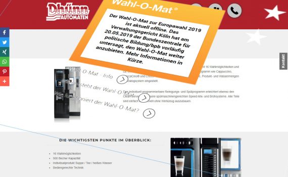 kaffeeautomat europa - verboten große auswahl an gerichten am kaffeeaut-o-mat von koelner automaten aufsteller