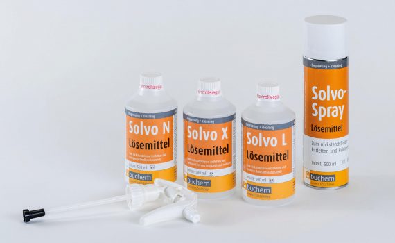 Solvo N · Solvo L · Solvo X Rückstandsfreie Reiniger und Entfetter für die Produktion und Instandhaltung. Verschiedene Lösemittelkompositionen für eine optimale Anpassung an die jeweiligen Anwendungsbereiche.