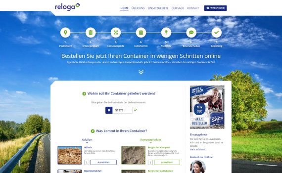 container bestellen, container mieten - neuer bestellprozess für container beim reloga containerdienst