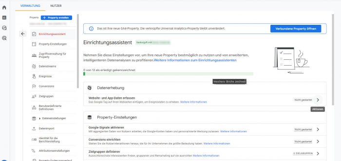 assistent-zur-einrichtung-einer-GA4-property-einrichtungsassistent-fertig-700x331 Jetzt Umstellung auf Google Analytics GA4 Property beginnen