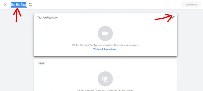 google tag manager neues tag name und setup