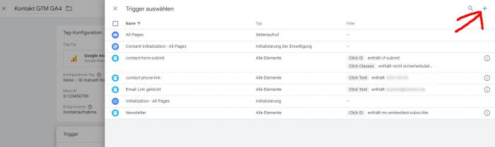 google tag manager vorhandenen trigger auswaehlen oder neu erstellen
