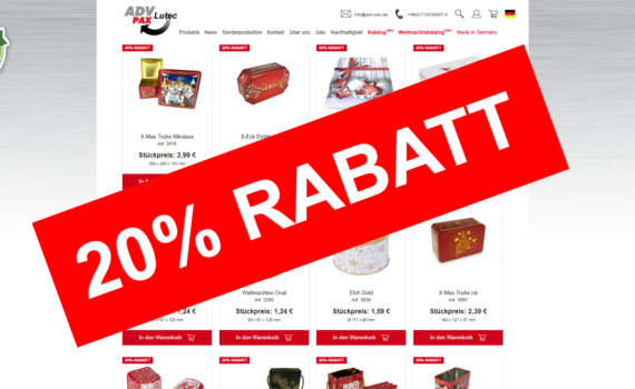 Weihnachtsartikel und Deko bei ADV PAX - 20% auf alle Weihnachtsartikel bis 20.12.2025